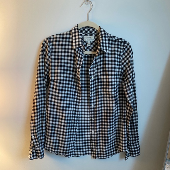 J. Crew picnic table print button down! - Picture 1 of 4